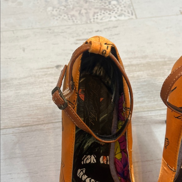 Rare Iron Fist Orange Zombie Lily Heels Size 8 - Picture 3 of 11
